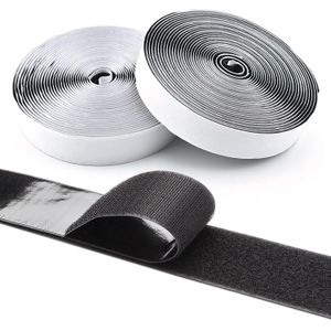 Rouleau de bande auto-agrippante adhésive – 5 m x 20 mm – Noir