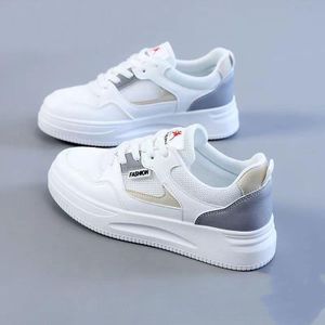 GLARPEBIE Chaussures de sport et de loisir en cuir synthétique pour femmes Baskets Pour Femme - Blanc