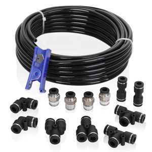 Kit de conduit d'air, diamètre extérieur 1/4 pouce (6,35 mm) x 32,8 pieds tuyau en polyuréthane (PU)