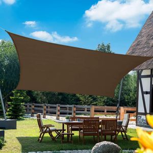 Toile d'ombrage de Jardin -  Filet d'ombrage résistant avec œillets renforcés, piège d'ombrage pour Pare-Soleil de terrasse  - marron 3/3 mètres 