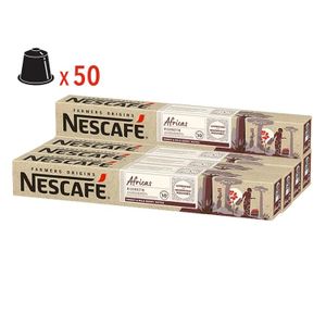Nescafe Pack De 50 Capsules Nescafé Farmers Origins Africas - Intensité 10 Ristretto - 100% Arabica - Compatible Nespresso (5 Boîtes De 10)