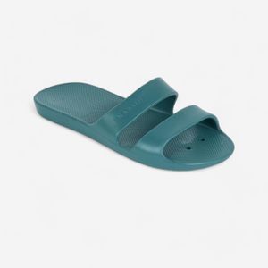Sandale claquette piscine femme slap 100 basic kaki