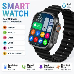 Litglobe Montre connectée Ultra Pro Max 2,3 pouces HD (Série 10) – Appels Bluetooth, suivi de la condition physique, étanche (compatible avec Android/iOS)