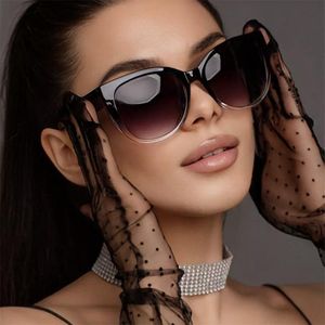 Cat Eye Lunettes de soleil pour les femmes Gradient Color Designer Uv400 Lunettes de soleil Femme Ins Luminaires populaires