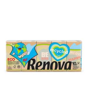 Renova Lot de 10 Paquets de Mouchoirs de Poche Blanc