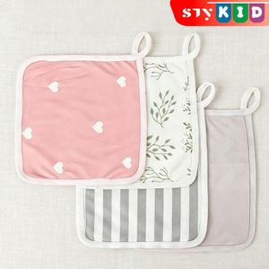 STY Ensemble de chiffons de Burp 4 pièces en bambou coton mouchoir doux serviette carré drôle ensemble de chiffons