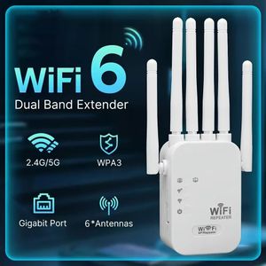 Six antennes répéteur WiFi sans fil amplificateur de signal WiFi double bande 2.4g 5G WiFi extension 802.11ac gigabit amplificateur routeur