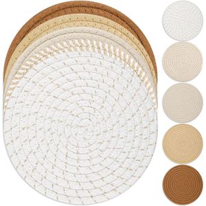 Flushrenic Set de tapis pour plats chauds, plaque anti-taches, tapis résistant à la chaleur pour protéger le comptoir, coussins chauds pour casseroles et poêles, ensemble de supports pour marmites chaudes