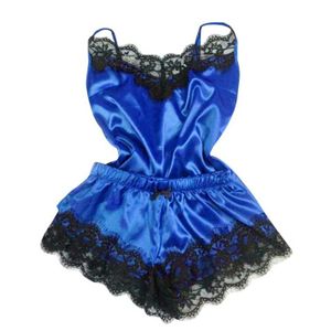 MIDNIGHT'S BOMB Ensemble de pyjama satin en dentelle, shorts sexy pour la nuit