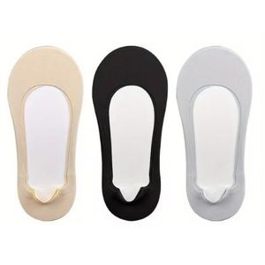 ShebSheb Lot de 3 paires de chaussettes invisibles pour femmes, coupe basse, antidérapantes, idéales pour s'habiller ou porter avec des chaussures