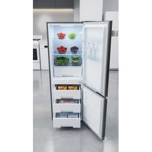 Astech Réfrigérateur Combiné 3 Tiroirs - 185 Litres - FC-168CM-OG - Gris - Classe A+++ - Garantie 12 Mois