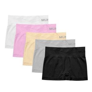 SHJO Culottes Garçonnes Femme Lot de 5 Usage Quotidien Sous Jupe Tissu Polyester Sans Couture Taille Haute Respirant Élastique Confortable Antiglisse Sans Roulis Multicolore