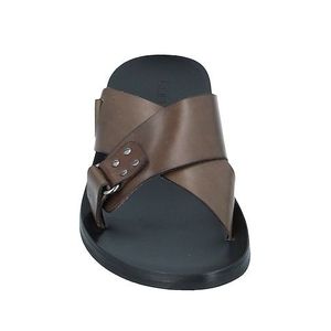 Sandale homme marron large bandes crois&eacute;s (FABRICATION LOCALE)