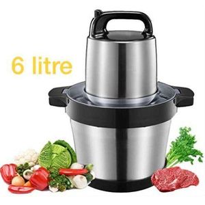 King Style Hachoir électrique Multifonctions pour viandes légumes Fruits et Noix Bol en Inoxydable de 6 L