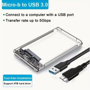 Boîtier de disque dur portable à haute vitesse 2.5" SATA vers USB 3.1
