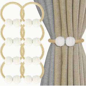 Embrasses de rideaux magnétiques de style classique - Ensemble de 8 pièces, attaches en corde plastique