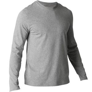 Domyos T-Shirt Manches Longues Coton Fitness Gris  by Decathlon