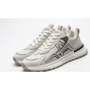 Sneakers - Baskets Mode Unisexe - Blanc Gris