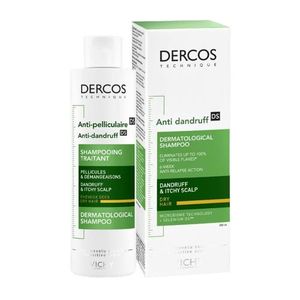 Dercos Shampooing Traitant pour Cheveux Secs – Élimine 100% des Pellicules Visibles et Apaise les Démangeaisons – Soin Dermatologique - 200ml