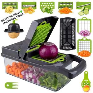 Lot de 16 coupe-légumes multifonctions de qualité alimentaire