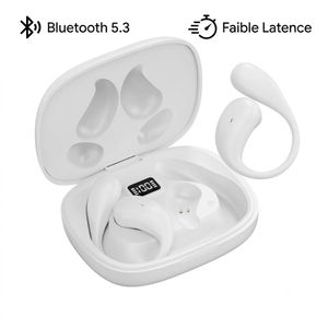 Casque Bluetooth Open Ear TWS - Sans Fil - Bluetooth 5.3 - Son Stéréo HD - Écran LED - Microphone - Compatible Android & iPhone