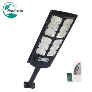Flushrenic Lampe Solaire de Rue 5000W LED Étanche, Détecteur de Mouvement et Télécommande, Lumière de Crépuscule à Aube pour Jardin, Parking et Extérieur