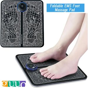 Tapis de massage des pieds EMS pliable - Masseur de pieds rechargeable pour la maison et les voyages