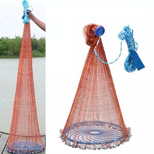 Filet de pêche de 1,2 m, frisbee pneu, filet de piège à lancer à la main + poids