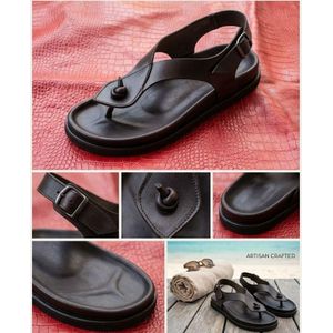 Sandale Padam Orthopédique  en cuir pour homme-- noir 