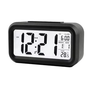 Réveil numérique LED, réveil numérique électronique, montre calendrier avec écran rétroéclairé et fonction de répétition, horloge de bureau, adaptée pour la maison et le bureau