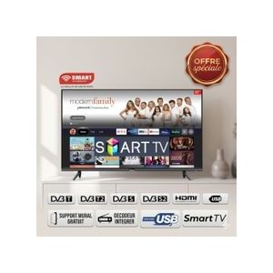 SMART TECHNOLOGY Smart TV LED 32 pouces AOSP + Support Mural Offert (STT-5132SA) - HDMI, USB - Numérique Avec WIFI - Noir / Régulateur De Tension - Garantie 12 Mois
