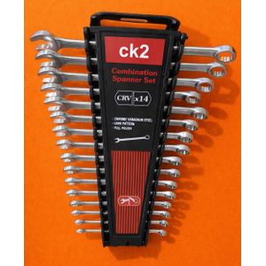 Jeu de 14 Clés Mixte CK2 en Acier Chrome Vanadium (CR-V) - Qualité Professionnelle avec Support de Rangement