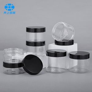 Lot de 12 Pots Cosmétiques Vides en Plastique Transparent PET avec Couvercle à Vis Noir - Récipients Rechargeables pour Crèmes, Pommades, Baumes et Bricolage (Lot / Unité)