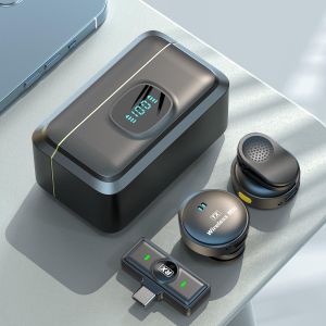 2 Micro-cravates Sans Fil Type-C avec Boîtier de Charge (40H) - Affichage LED - Compatible Android & iPhone 15 - Réduction de Bruit