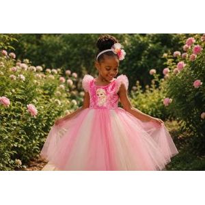 Lumia Robe Princesse Elsa Tulle Rose Blanc Reine des Neiges
