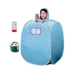 TodyJeyHo 1 pcs Sauna à vapeur portable salle privée Tente sauna personnelle pliante Spa maison avec minuterie télécommande Pot à vapeur 2L Sac de transport pour détox détente (Bleu)