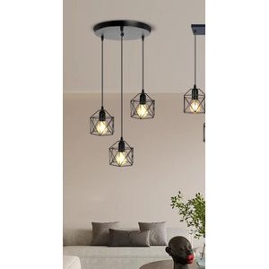LUSTRE SUSPENSION IMETAL NOIRE MAT 3 TÊTES