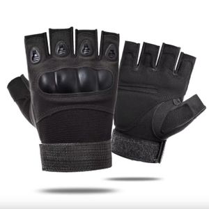 Outdoor Tactica l Half Gloves Men Women Protective Shell Armor Gloves
