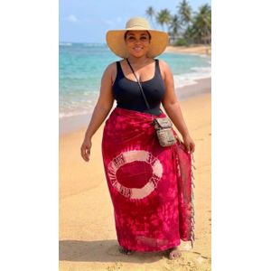 Pagne en coton pour plage ou à la maison couleur Rouge