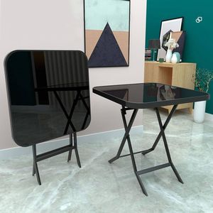 Table Pliante, Table À Manger  Table Ronde en Verre Trempé  60 / 70cm (Size : 60cm)