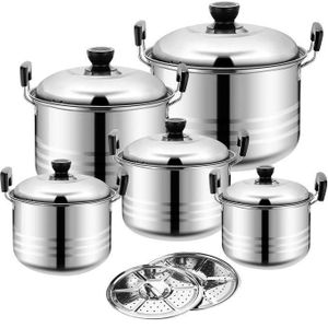 Ensemble de cuisine en acier inoxydable 5pcs 16-24cm fournitures de cuisine casseroles