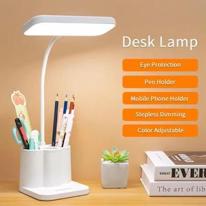 Lampe de nuit rechargeable table d’étude lampe de table LED tête de lit de chambre lampe de nuit LED, lampe de table dimmable à trois niveaux
