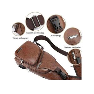 Sac En Bandoulière Espace Ecouteurs Et Power bank - Marron