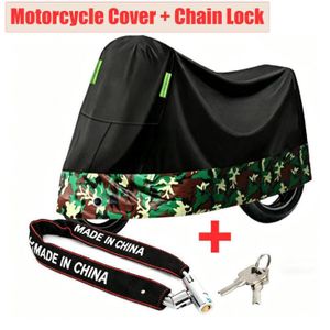 Housse de moto / Housse de protection imperméable et anti-poussière pour moto + Antivol de chaîne pour moto/vélo