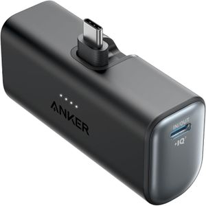 Anker Batterie Externe Nano 5000 mAh 22,5 W, Connecteur USB-C Pliable intégré, Compatible avec iPhone 17 Pro Max/16/15, Samsung S22/23, Note20/10, Huawei, iPad Pro/Air, Ecouteurs et Plus Encore - Noir
