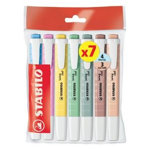 Stabilo Surligneurs Pastel & Nature - Pochette de 7 Couleurs Assorties