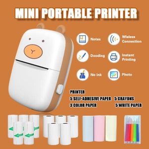 Imprimante portable Bear - Imprimante thermique sans fil Bluetooth (marron)