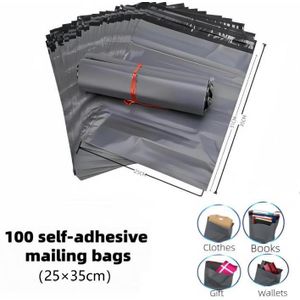 Sac Lot De 100 Enveloppe Plastique Expedition/ sacs d'emballage courrier autocollants/ sacs d'expédition-25x35cm
