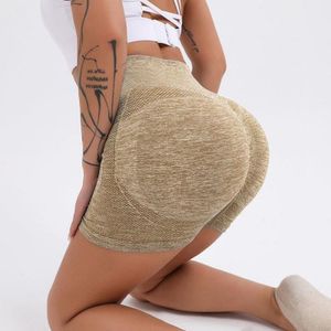CALLIARA Short de sport taille haute relevants, short athlétique sans couture pour fesses de pêche, short de yoga serré et élastique