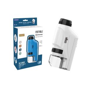 Children's Portable Microscope - White, Lightweight, Built-in Lighting, Easy to Use for Science Exploration